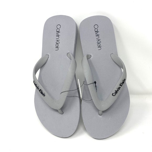 💖MEGA SALE💖Calvin Klein Men's CMHALLEY-Z Smooth Halley Flip Flop Sandal Gray - Picture 3 of 8
